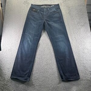 Guess Desmond Jeans Mens 34x33 Blue Cotton Denim Straight Baggy Relaxed Workwear
